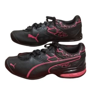 Puma Women's Tazon Sneakers Black Red Rose Size 8.5